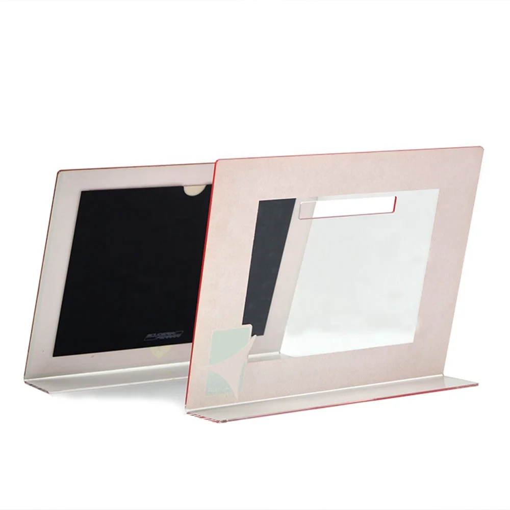 Custom transparent acrylic L-shaped popular logo frame with printed frame