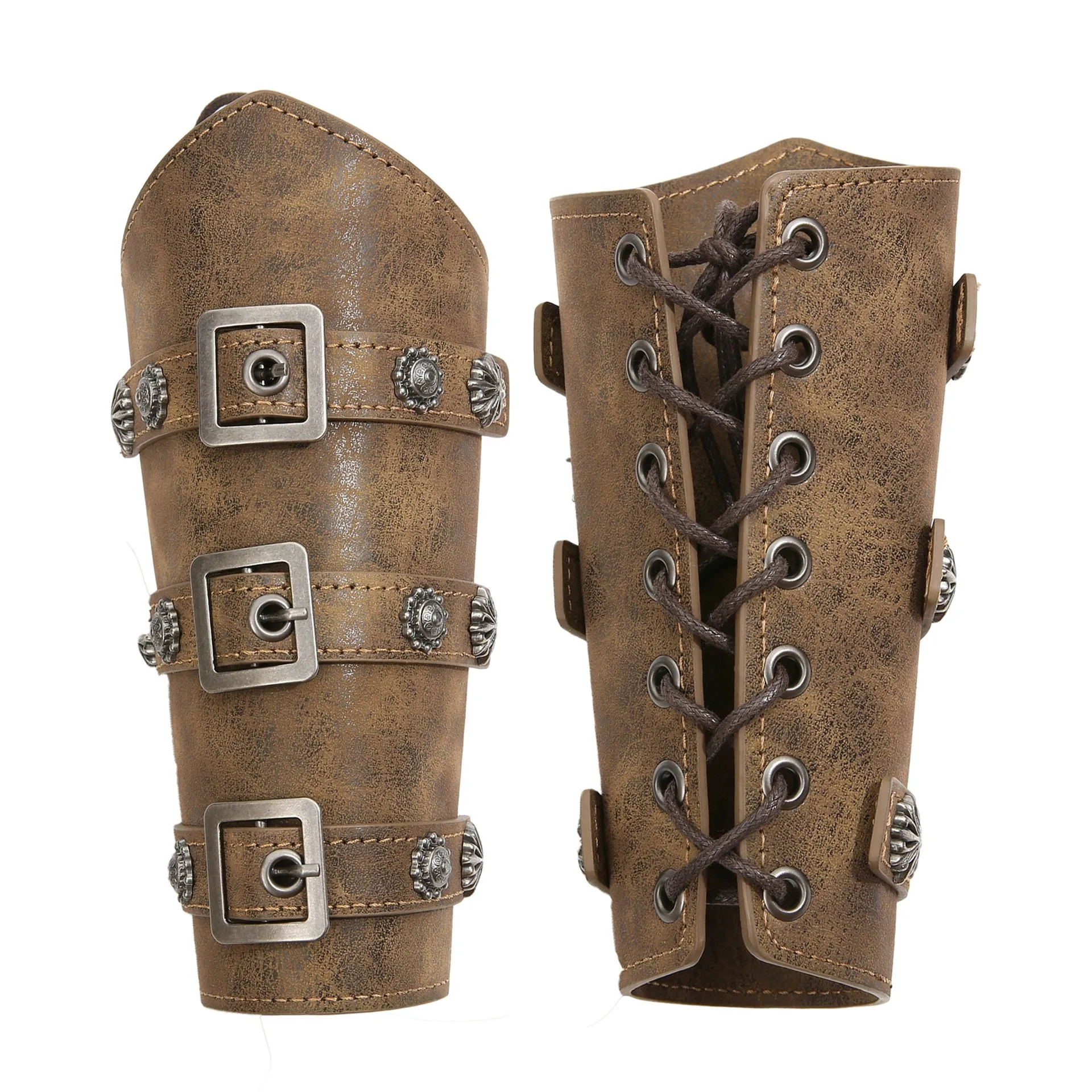 Archery Arm Guard Protection Safe Guard Bracer Hunting Shooting Lace-up Leather Armguard Wristband Wide Armor Cuff