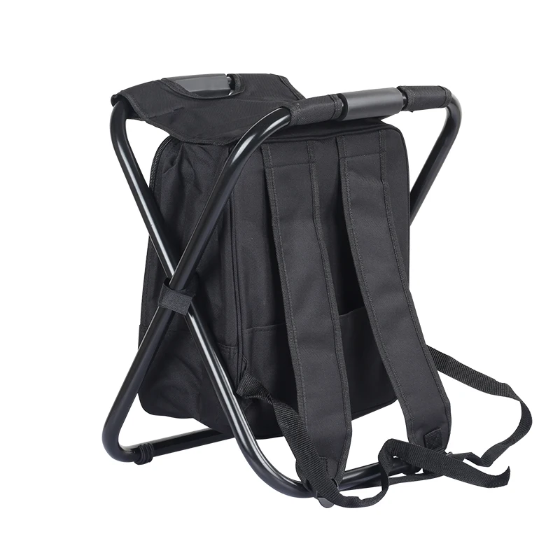 2023 Customized Outdoor Lightweight Portable Folding Stool Fishing Beach Camping Backpack Chair With Ice Cooler Bag