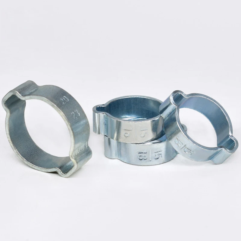 Turbo Double Vessel Ear Pipe Clamp Two Ear Clip Double Ear Hose Clamp Galvanized Clamp For 19mm (3/4) Tubing With 25 Mm Od