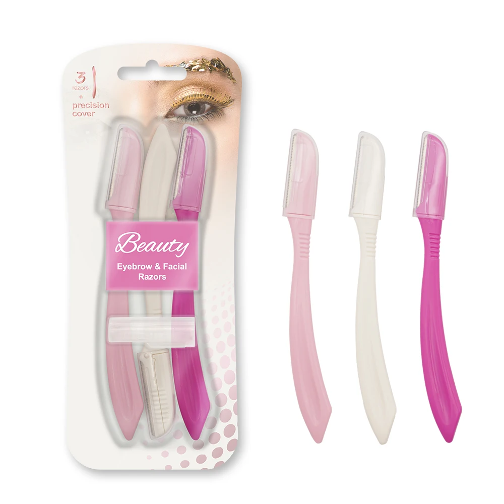 Custom color ABS plastic Multipurpose Exfoliating Dermaplaning Tool  Eyebrow and Facial Razor with Precision Cover