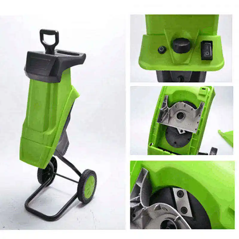 VERTAK electrical 2500W mini broyeur de bois garden wood branch leaf chipper garden shredder With collection bag
