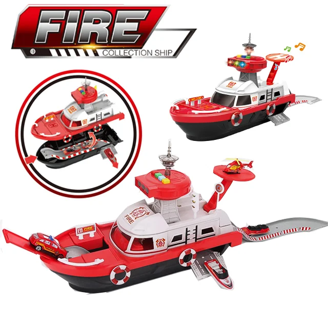 High Quality Model Simulation Control Alloy Car Fire Toy Boat Electric Toy Ship Toy For Kids