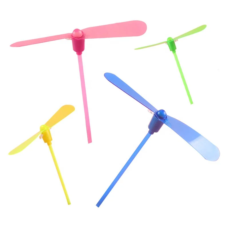 2023 Promotion Kids Stress Relief Adult Flying toys Fidget Portable Colorful Plastic Led Light Up Mini Toy Bamboo Dragonfly