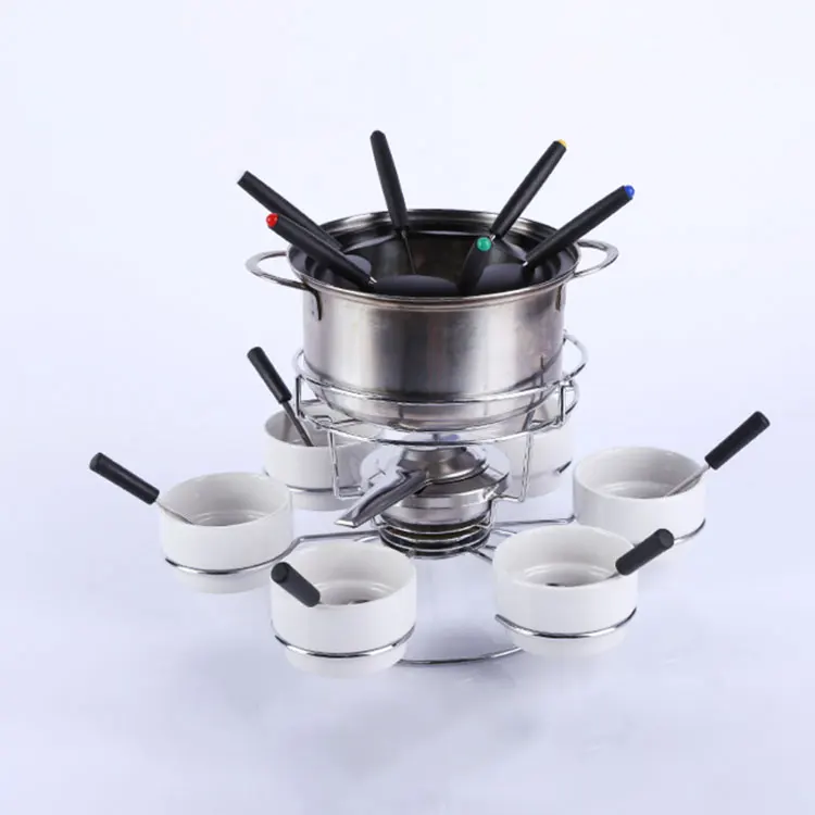 Лидер продаж на Amazon, Электрический кастрюля для шоколада и фондю из нержавеющей стали, набор для шоколадного фондю