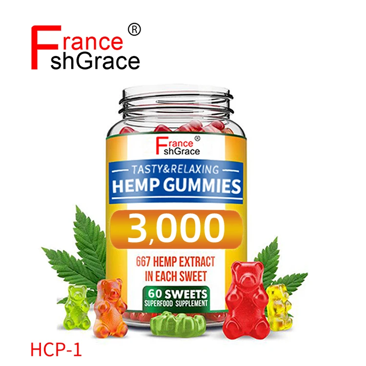 
3000mg Pure Hemp Gummies Organic Full Spectrum Hemp Extract CBD Gummies Bears with private label logo  (1600163842997)