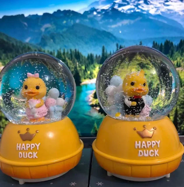 New yellow Duck Crystal Ball music box creative cartoon music box