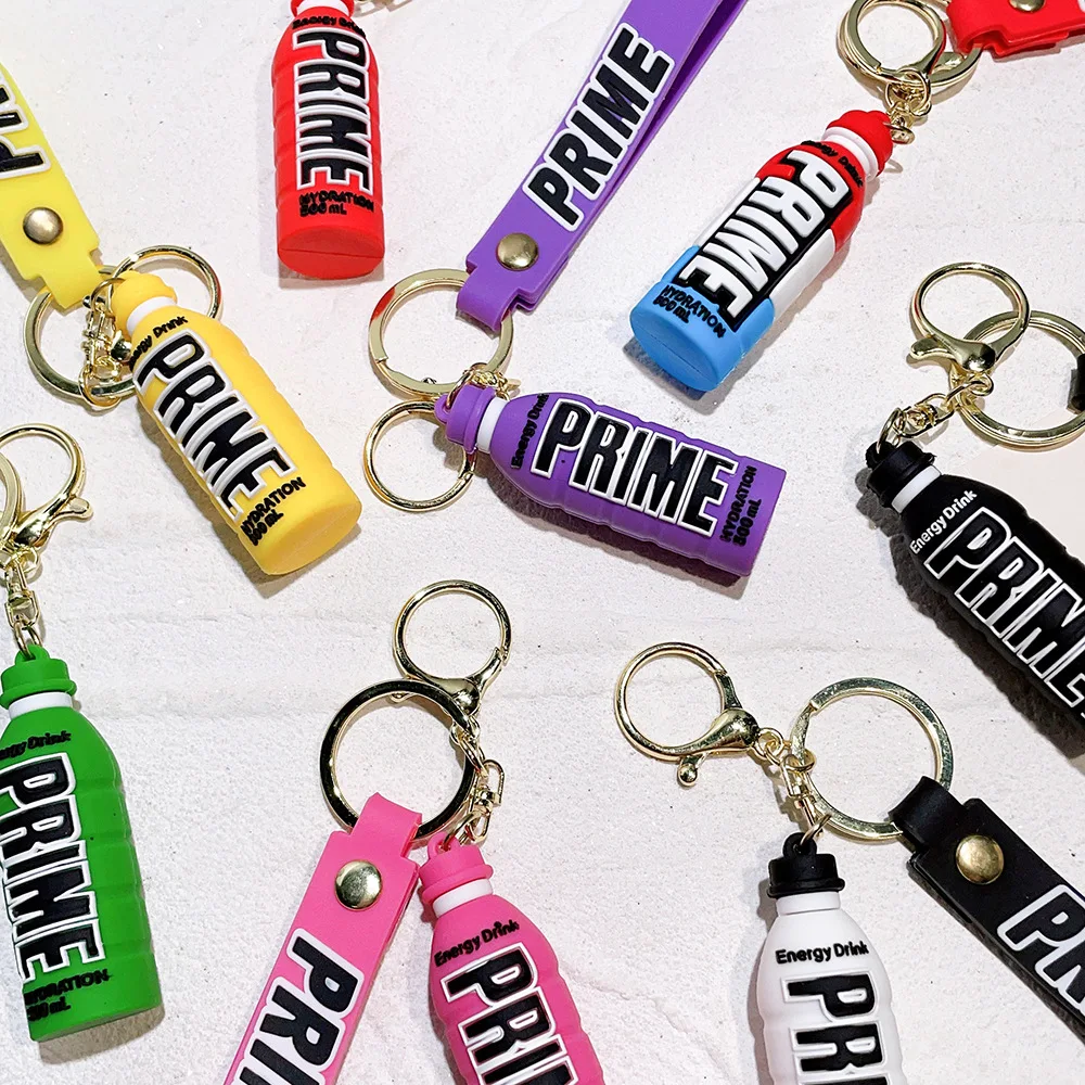 PRIME Energy Drink Bottle Keychain Prime Drink Bottle Pendant PVC Soft Glue Drink Bottle Pendant