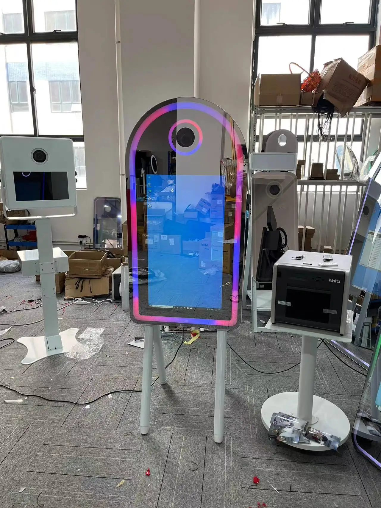 portable mirror photobooth wholesale new large thin selfie magic mirror photo booth touch screen led frame