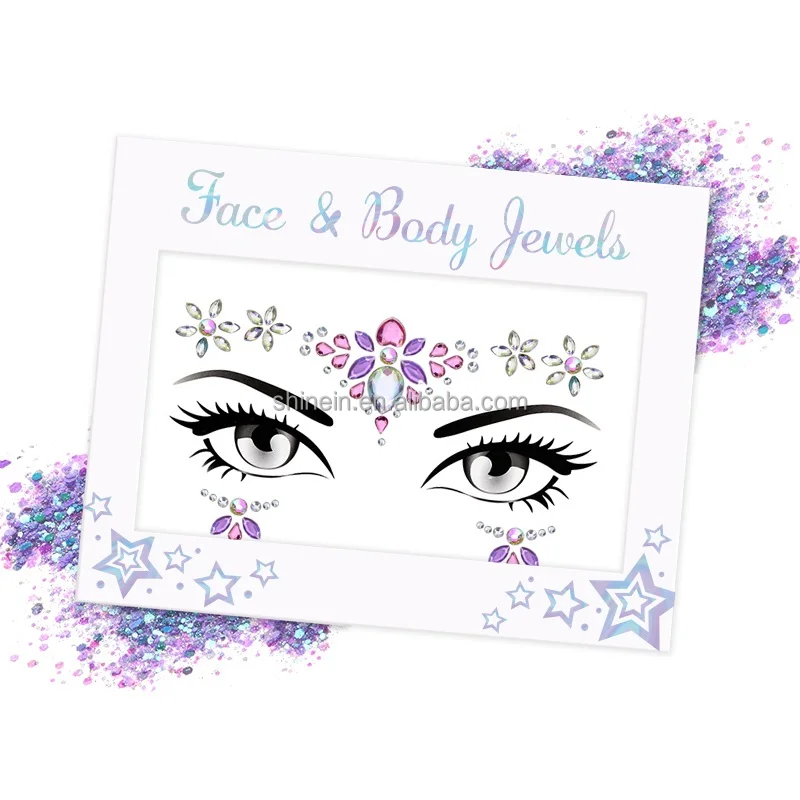 Shinein Bindi Temporary Tattoo Body Art Face Jewel Adhesive Rhinestone Face Jewel Stickers for Party Makeup