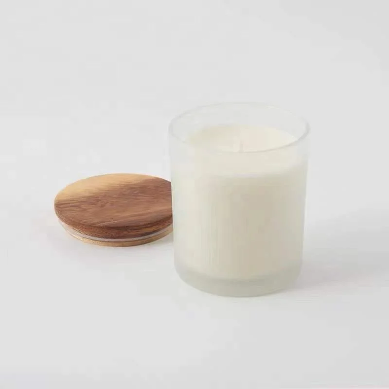 Wholesale Decorative 4oz 8oz 10oz 12oz 16oz 230Ml 320Ml 500Ml Empty Matte Glossy Luxury Wood Lids Custom Glass Candle Containers