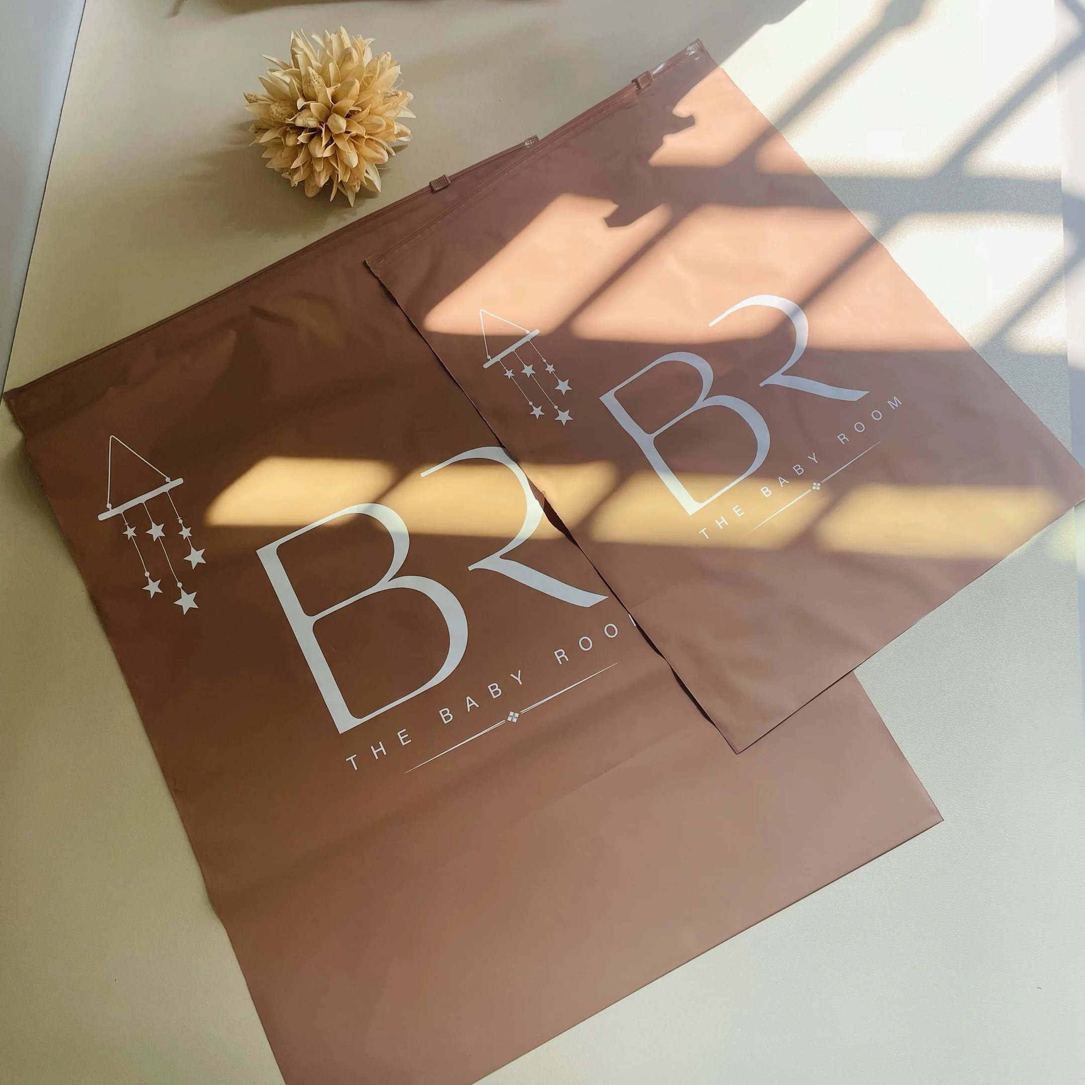 Matte/Frosted Biodegradable Plastic Packaging Zipper Bags, T Shirt Swimwear Zip Lock Clothing Bags With Custom Logo