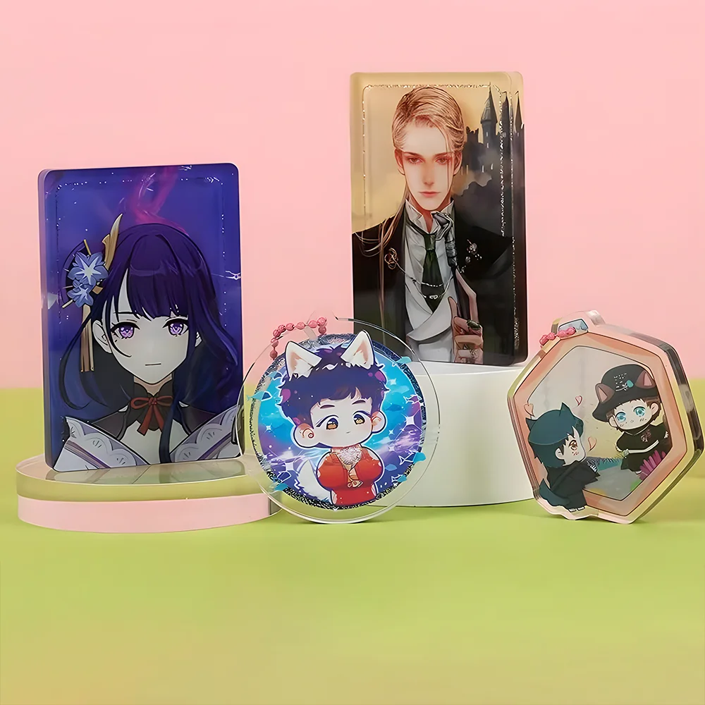 Oem Logo Customized Cartoon Anime Acrylic Standee Printing Transparent Quicksand Liquid Acrylic Stand For Promotion