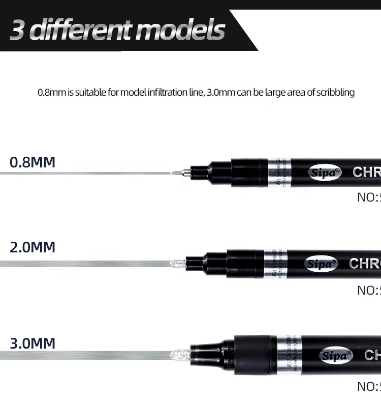 Free sample Sipa Mirror Gloss Oil-based Paint Marker Pen Liquid Chrome Marker