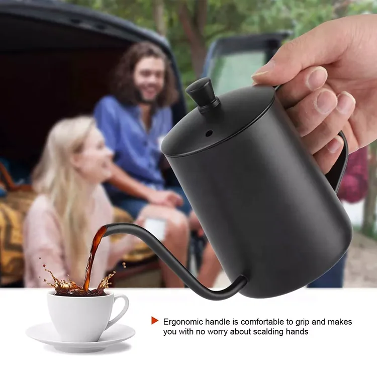 350ml 600ml Stainless Steel Handle Drip Coffee Pot with Long Gooseneck Spout Pour Over Coffee Kettle