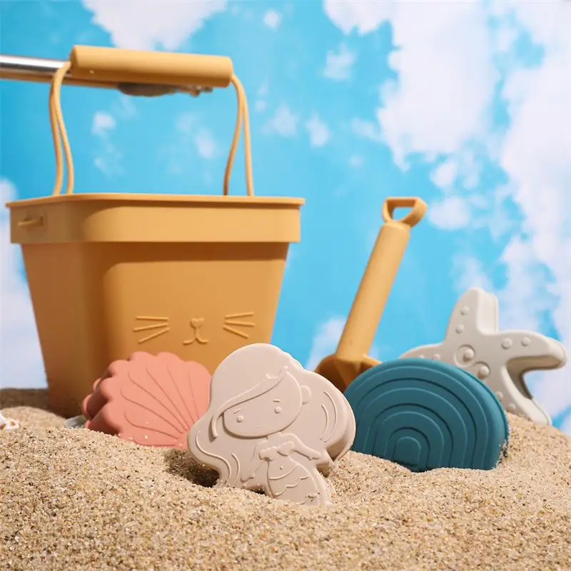 2024 New 6-Piece Silicone Beach Sand Toys For Toddlers
