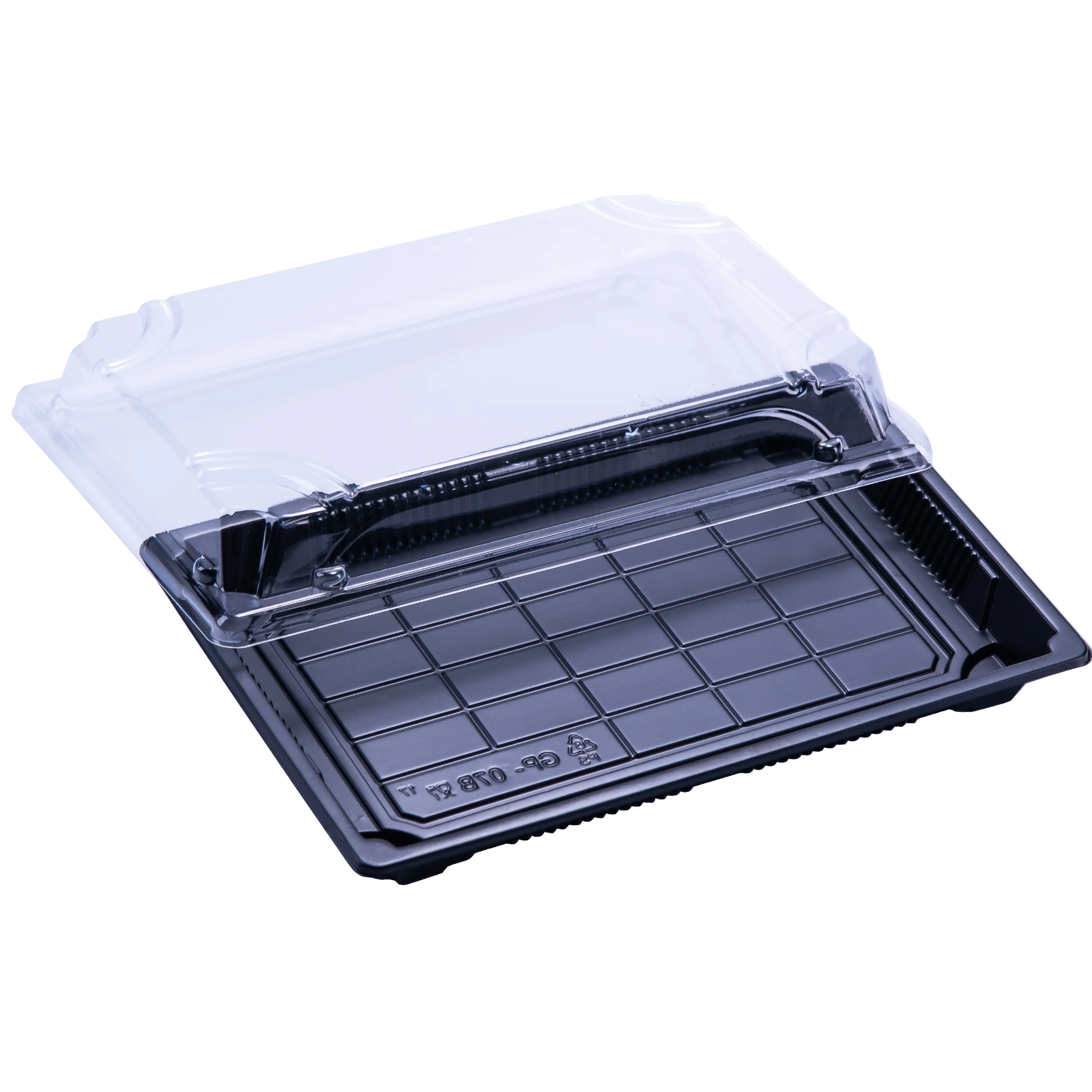 PET sushi box with recyclable PET lid Food container for takeout sushi disposable plastic tray