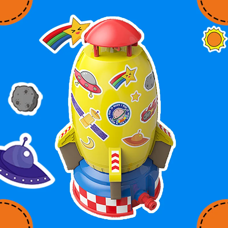 Summer Toy Outdoor Yard Rocket Sprinkler Water Rocket Launcher Toy  Water Pressure Control Suspended Splash Toy for Kids gift