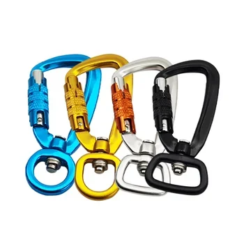 2023 Multifunctional D-Type Swivel Locking Carabiner, Rotating Carabiner Hook Clip for Dog Leash, Hammock, Camping, Hiking