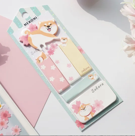 1set/pack Memo Pads Sticky Notes Sakura Festival Dog  Junk Journal Scrapbooking Stickers Office School stationery