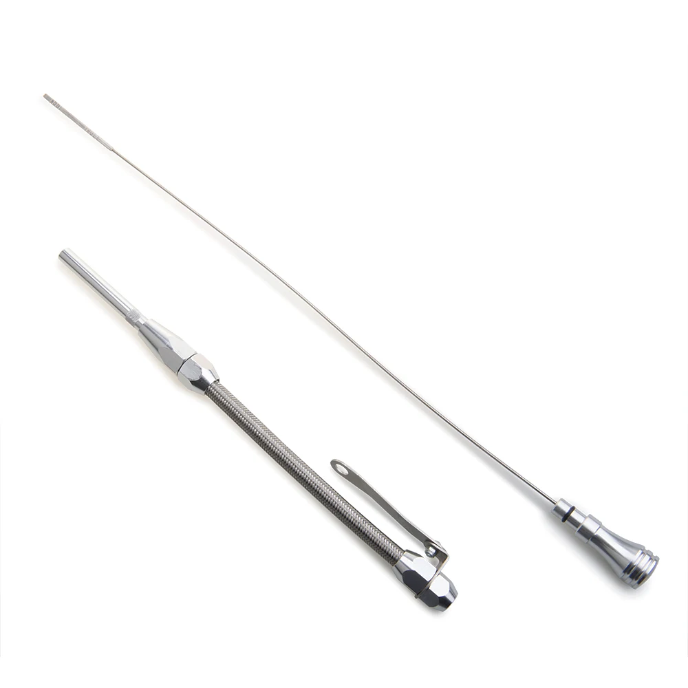 OIL DIPSTICK SB CHEVY STAINLESS STEEL FLEXIBLE BILLET ENGINE OIL DIPSTICK