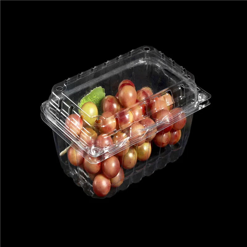 Factory Model-500C Plastic PET Food Grade Clamshell cherry grape Packaging Box Breathable Container
