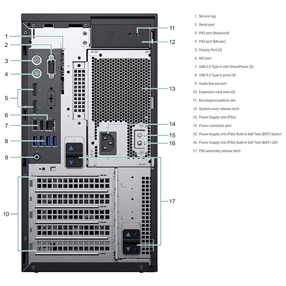 Оригинальный сервер PowerEdge T40 Tower Xeon E-2224G 4 ядра 3 5 ГГц 8 ГБ памяти 1 ТБ HDD