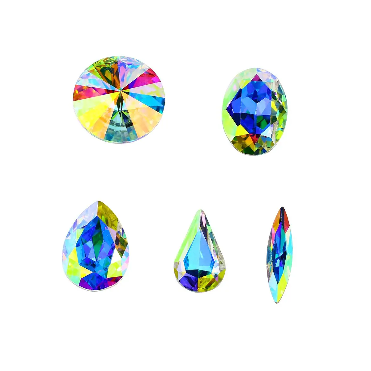 DIY Nail Art Rhinestone Mixed shape AB Glass Rhinestone Nail Beads for Nail Art