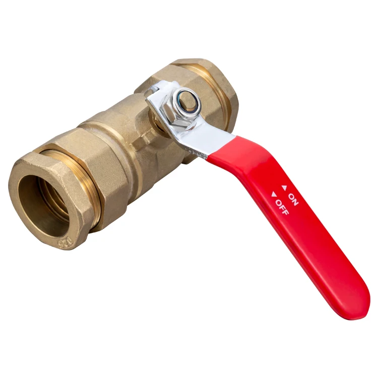 TMOK 25mm Water Supply Compression Isolation Brass Ball Valve  for Drip Irrigation Pipe