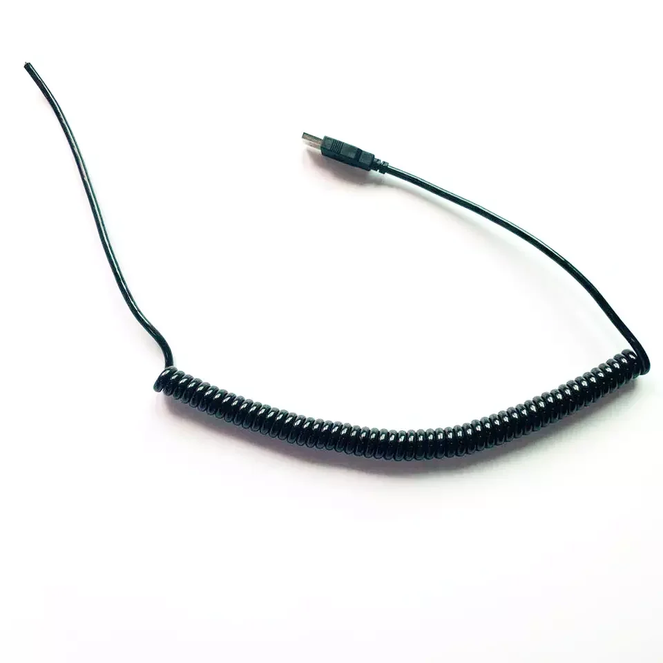 Electrical spiral cables Spiral coiled wire cable Coiled extension cords with USB plug