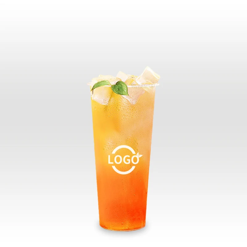 China Factory Custom logo Bubble tea cup 16 oz 500ml 24oz 700ml Custom U Shape plastic cup with lid Thick hard milk tea boba cup