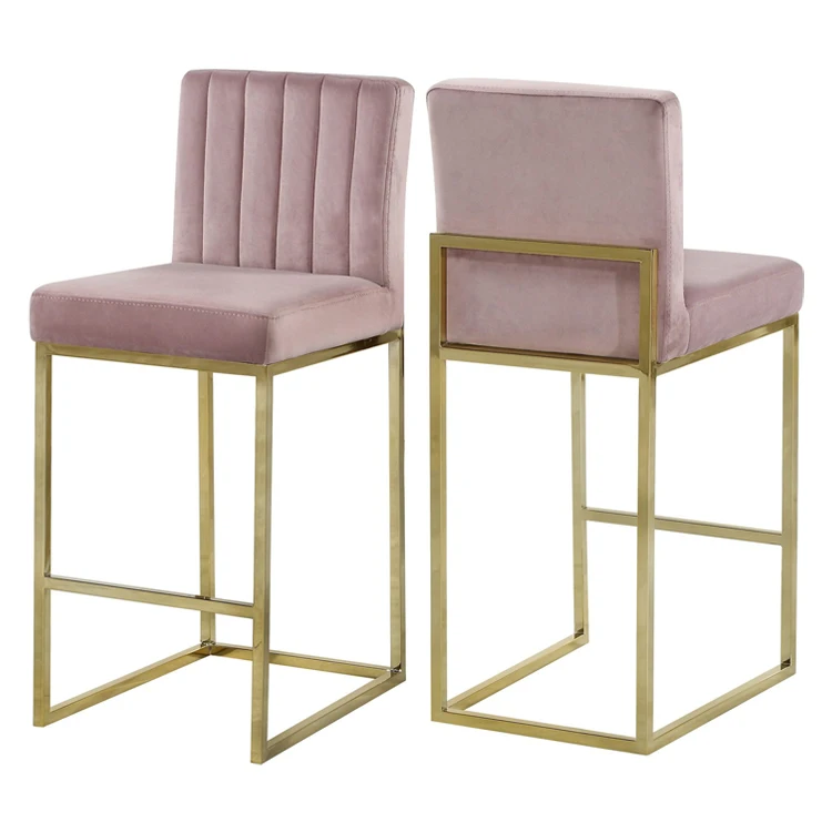 Рамка из золотистого металла барная стойка стулья с высокой спинкой розовый барный стул из нержавеющей стали (1600324746288)