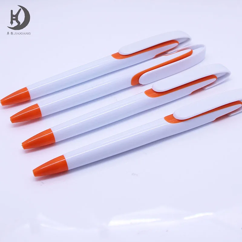 Promotional hotel gift plastic white color ballpoint pen advertising custom print logo push action ball pen