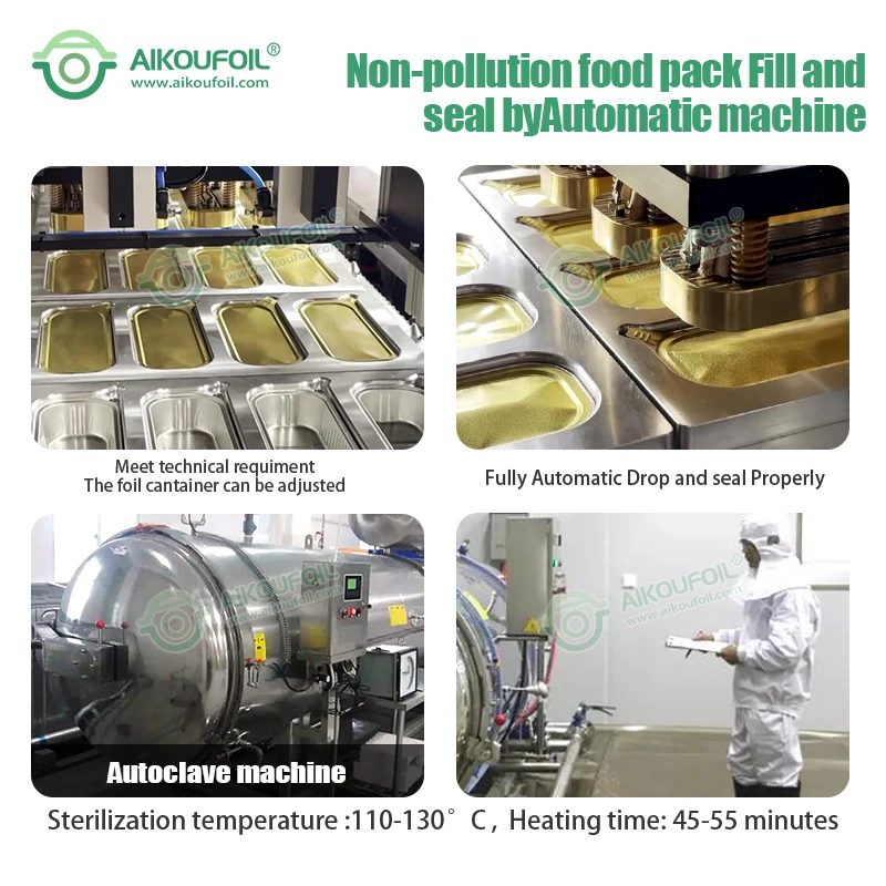 Aikou wholesale foil lunch boxes pans food baking trays cups packaging disposable aluminum containers with lids