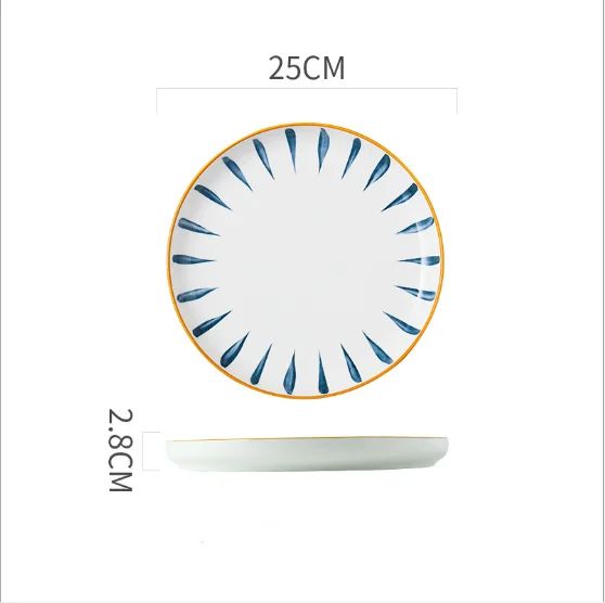 Wholesale Price Japanese Style Porcelain Dinnerware Gold Rim Plate Dish Tableware Plates