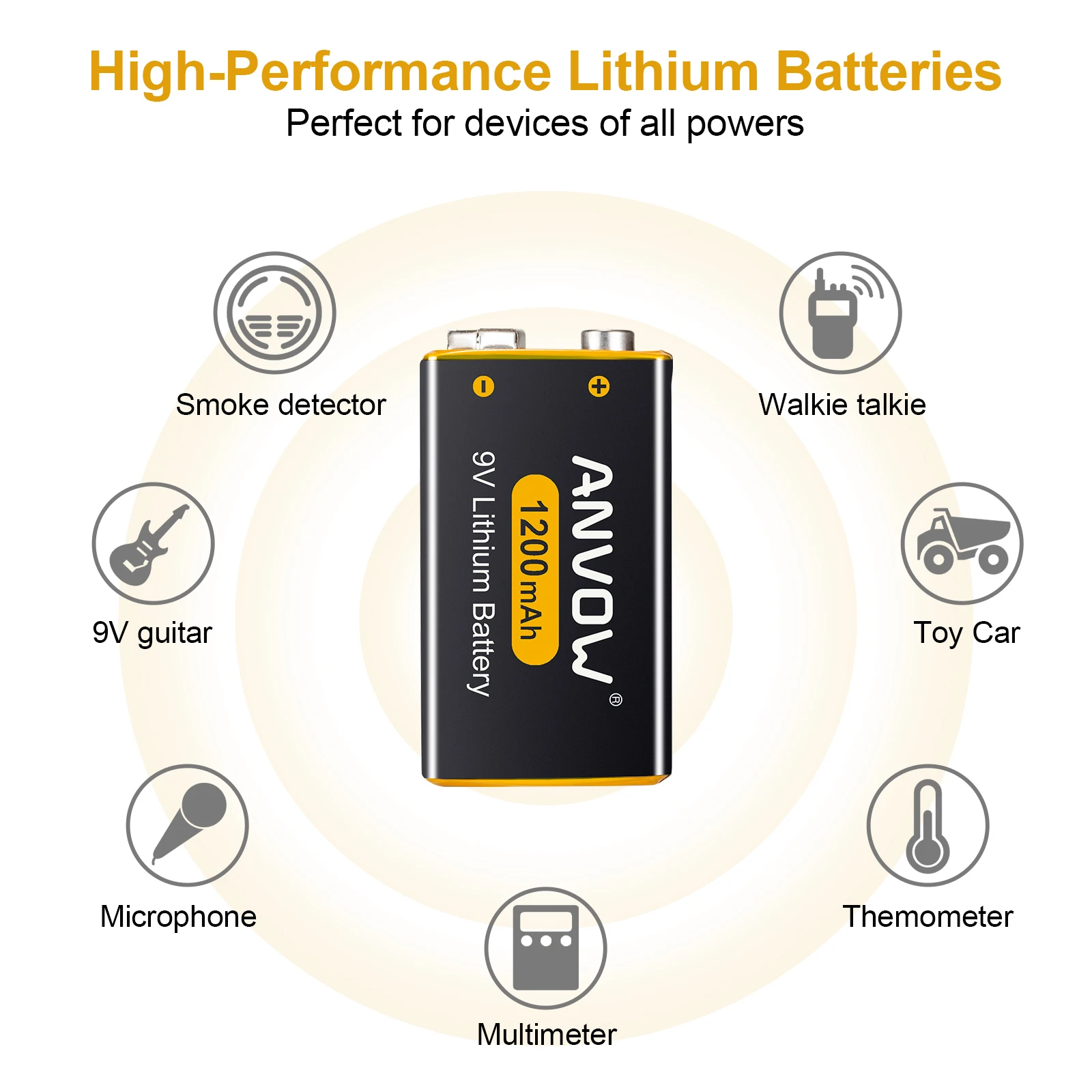 OEM High Volume Micro 9V Lithium Ion Battery 1200mAh Non-rechargeable Batteries 9V Battery For Home Appliances