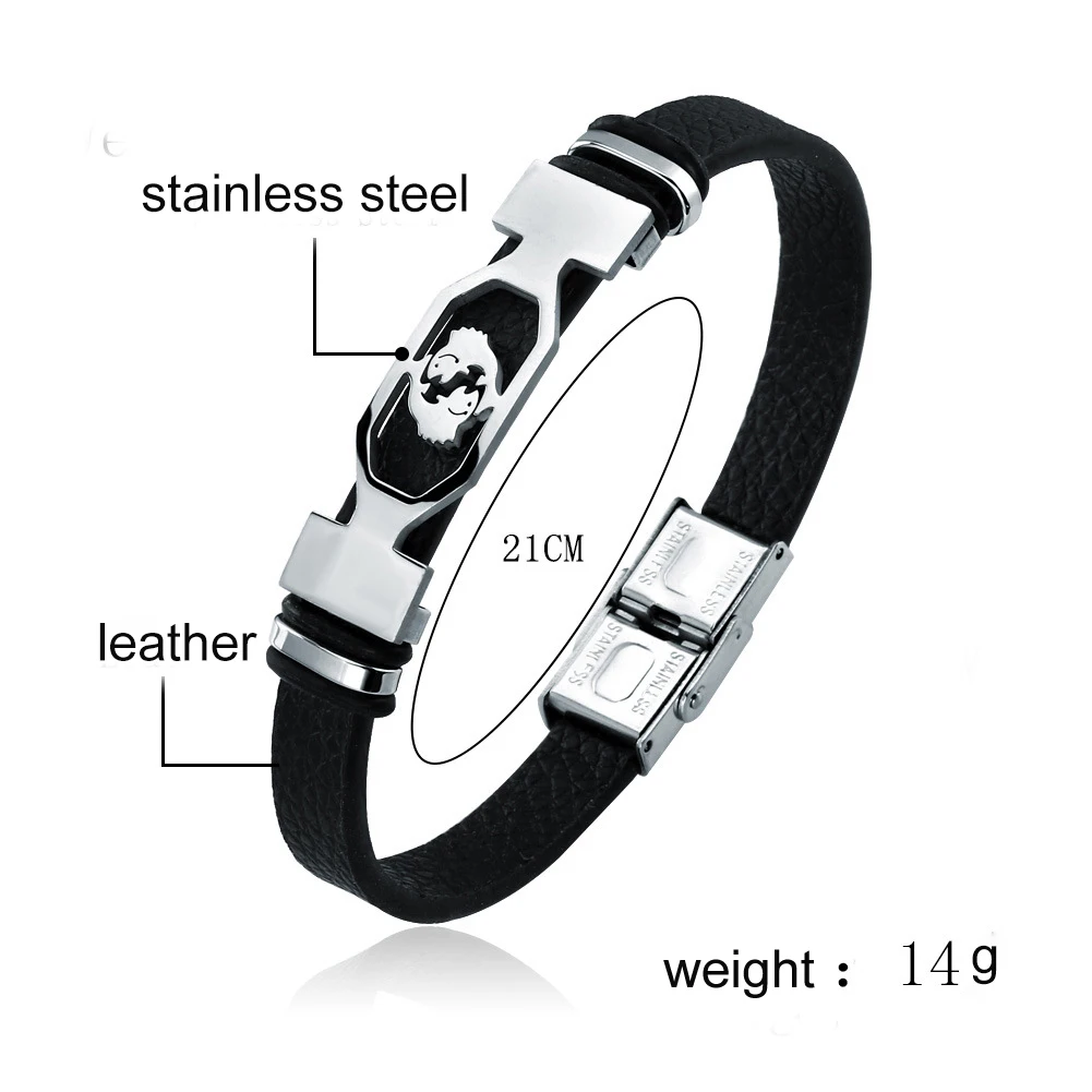 Wholesale 12 Zodiac Signs Animal Charm Bracelet femme gift  belts leather men classic bangle leather label