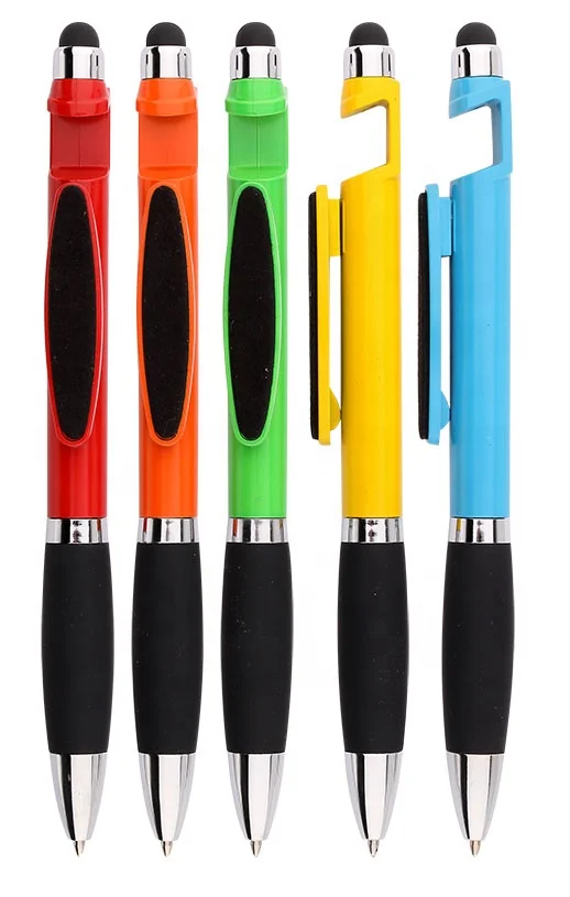 wholesale promotional items touch screen 4 In 1 Multifunction Stylus pen pencil Phone stand Holder QR Code gel pens with stylus