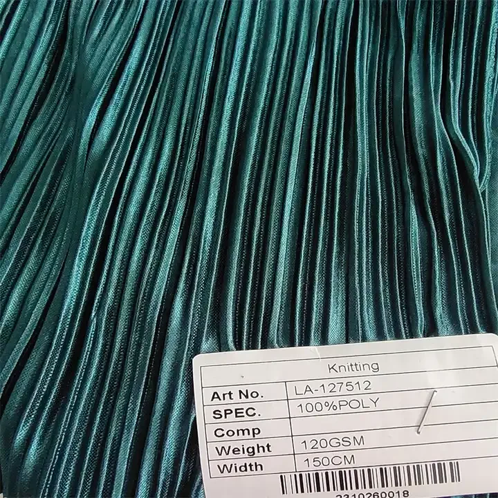 2023 Summer wholesale pleating machine pleated striped crepe knit fabric for clothes