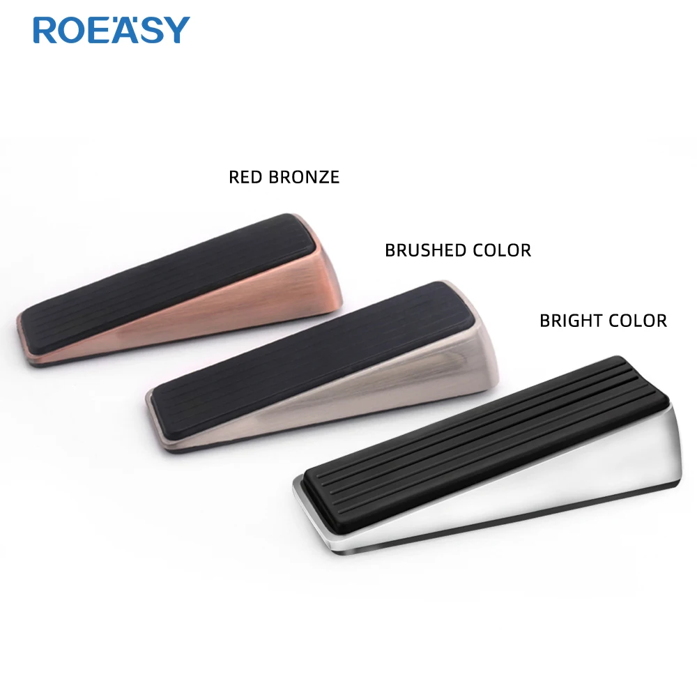 Roeasy door stopper silicone door hardware stainless steel rubber mounted rubber door stopper holder