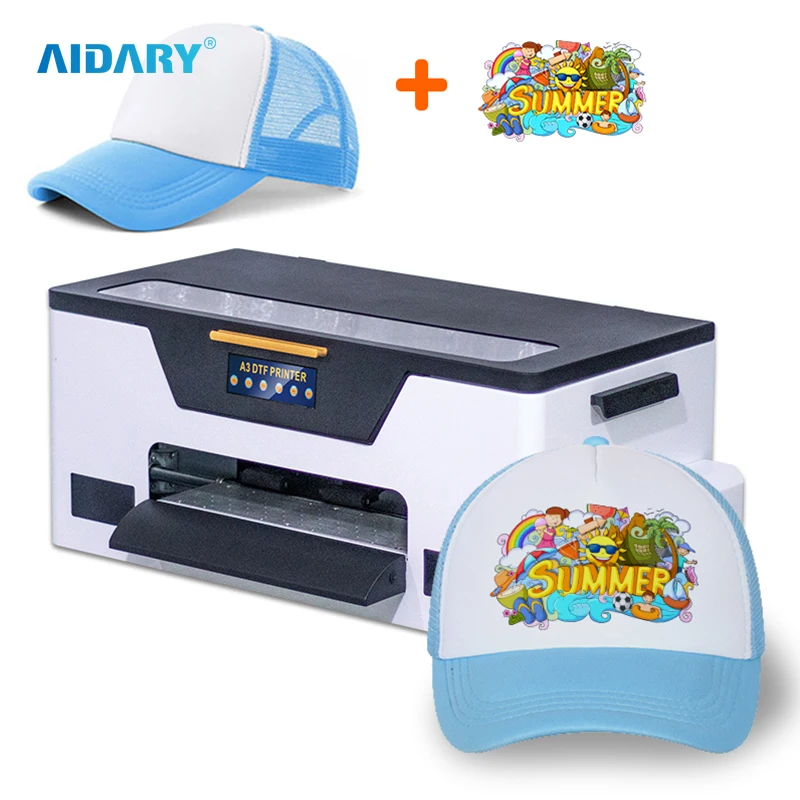 AIDARY Easy Operate Desktop Mini A3 Single Head XP600 DTF Printer for Starter Kits Black Inkjet Printers Fabric Printing 38 1SET
