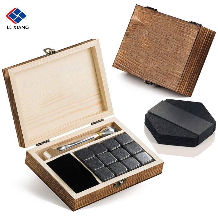 
2021 amazon top-selling Wholesale natural Sipping whiskey stones chilling whisky ice stone with logo for gift set 