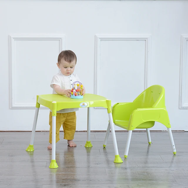Wholesale  Removable Tray Eating Table and Chair Seat Multi-Color Plastic Baby Feeding High Chair