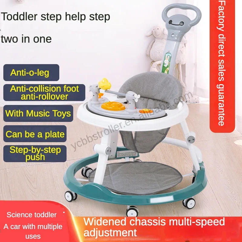 Multi Functional Anti Fall and Anti Rollover Walking Assistance for Male and Female Babies, Can Sit on a Handcart, Baby Walker