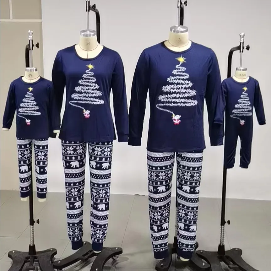 NANTEX Custom Matching Family Set Pajamas Cotton Polyester Matching Christmas Pajamas Family Set