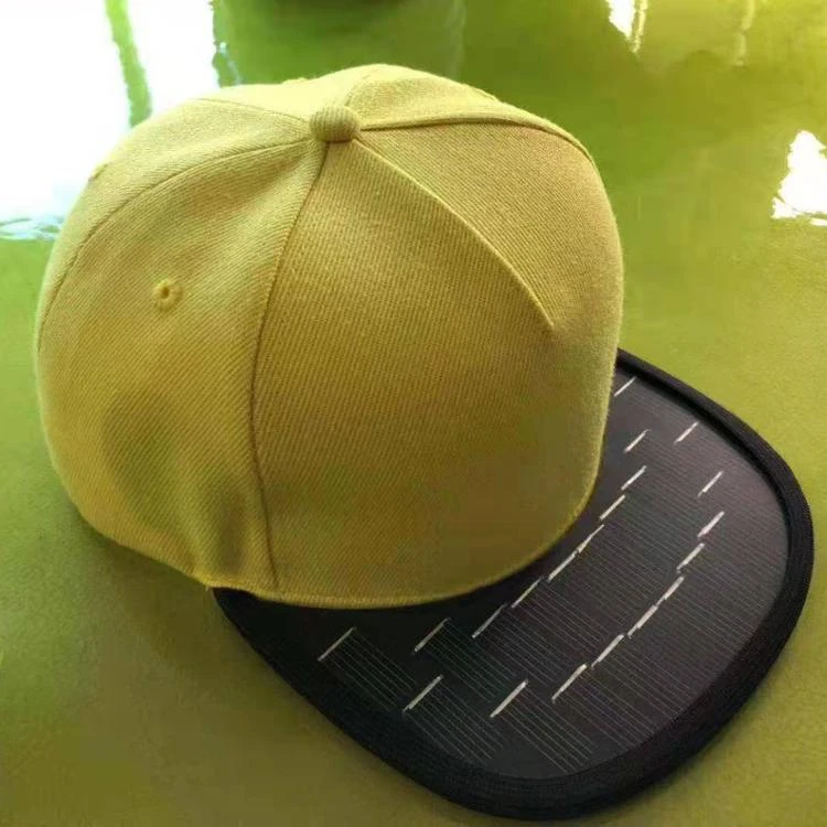 Solar power fashion snapback hat phone charger cap