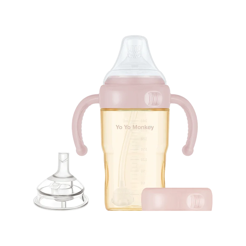 Оптовая Продажа с фабрики Бесплатная бутылка для кормления квадратным широким горлышком запасной крышкой и съемной ручкой картонная коробка 150 мл