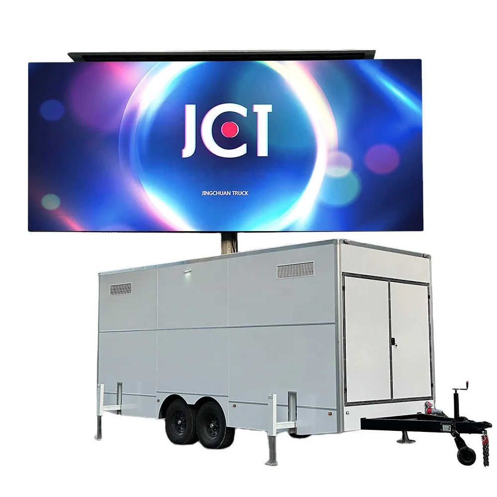 2024 Hot Selling 21 Square Meters Enclosed Mobile LED Trailer For Live Broadcast Of The Football Game