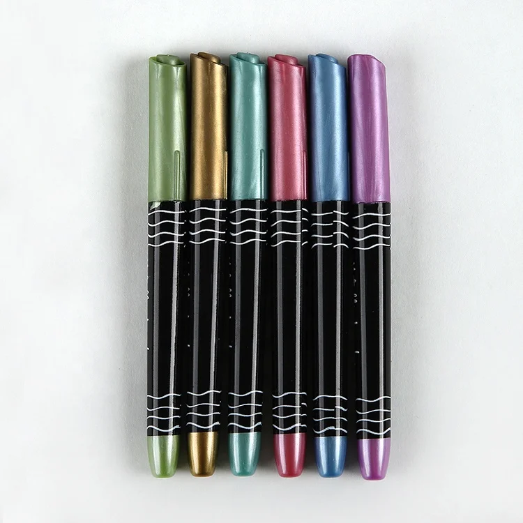 Manufacture multi-color wine Glass window metallic ink Washable marker pens for rock painting