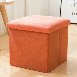 Multifunction  fold Cotton and linen Sofa stool Cloth art Seated ottoman storage stool box